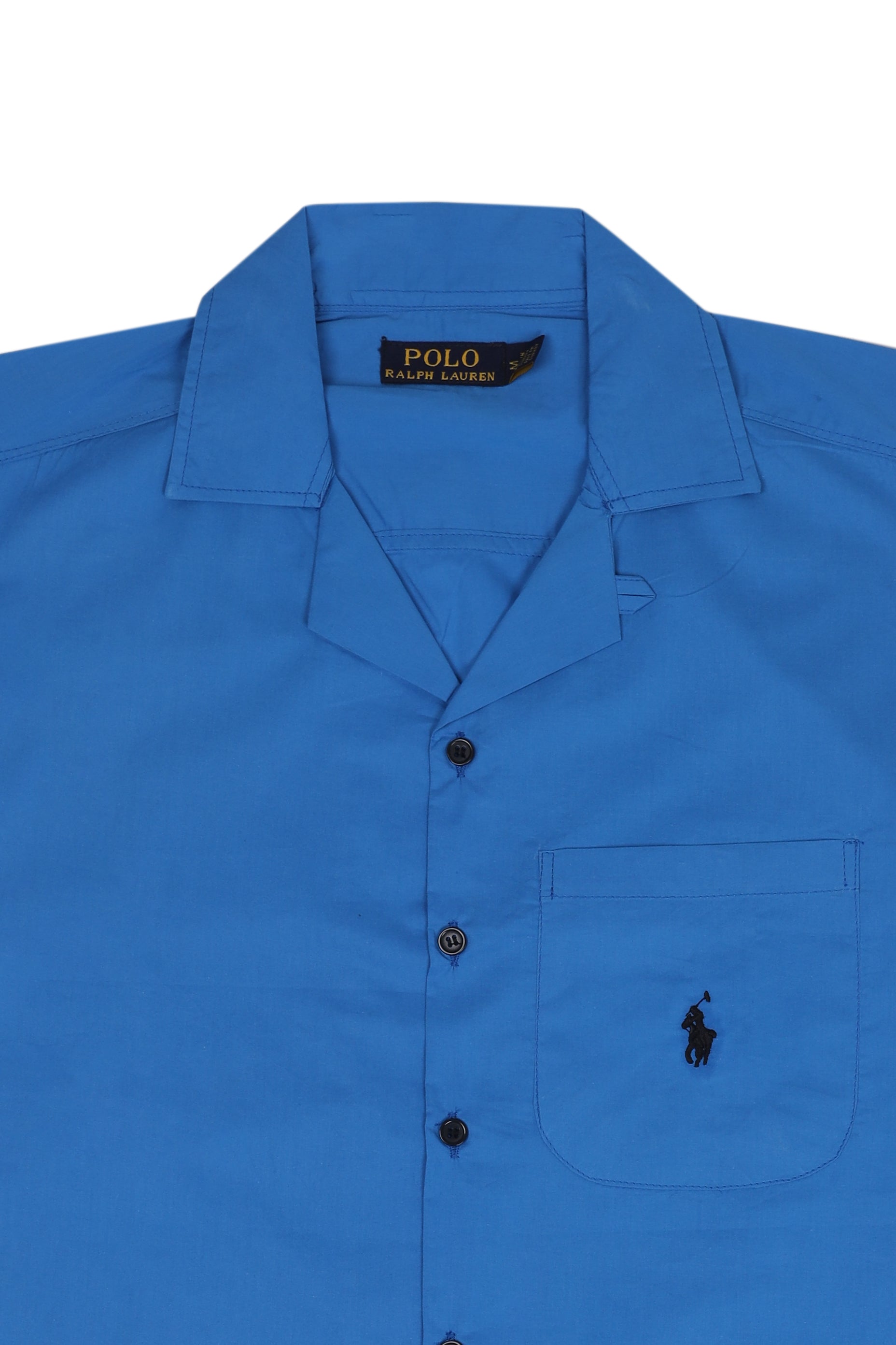 Men's R-L Cuban Collar Shirt – Blue