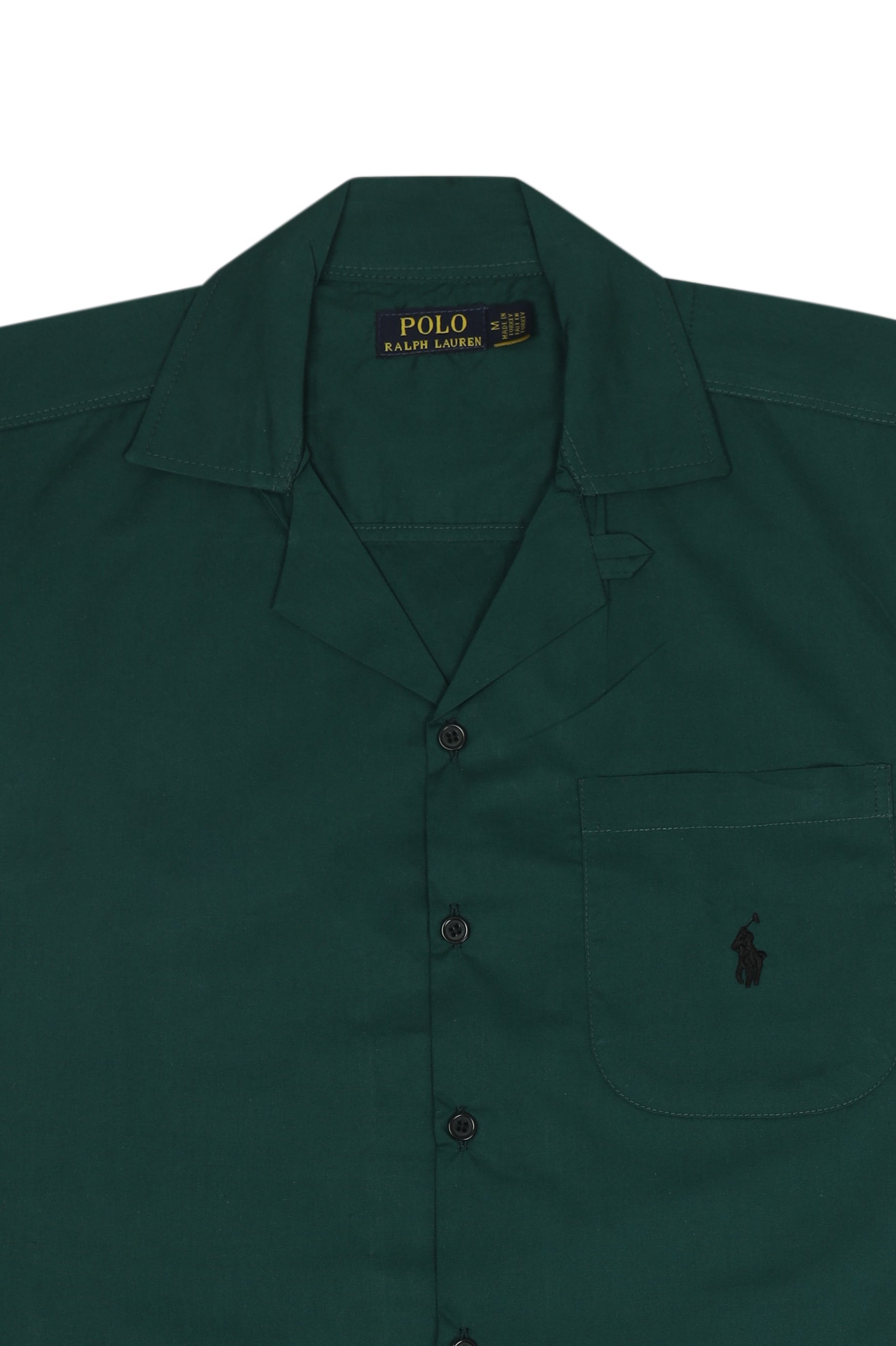 Men's R-L Cuban Collar Shirt – Dark Green