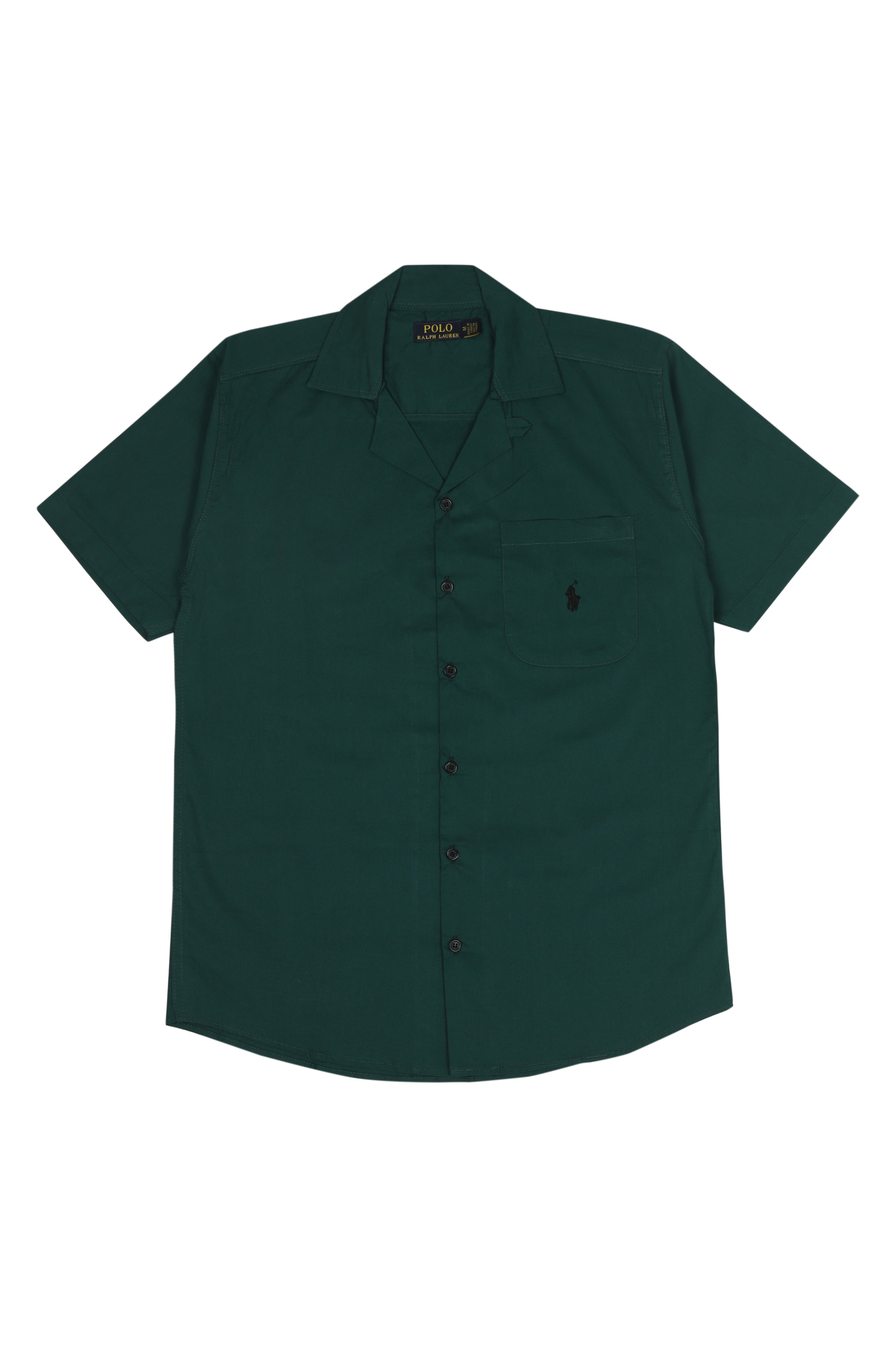 Men's R-L Cuban Collar Shirt – Dark Green