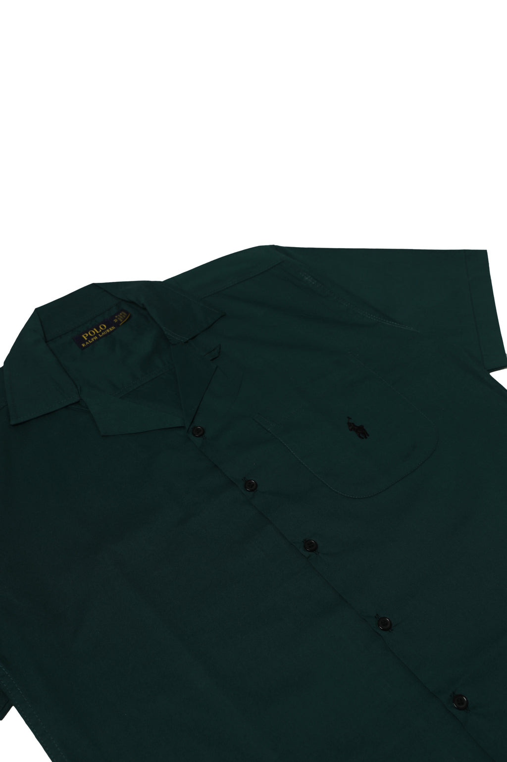 Men's R-L Cuban Collar Shirt – Dark Green