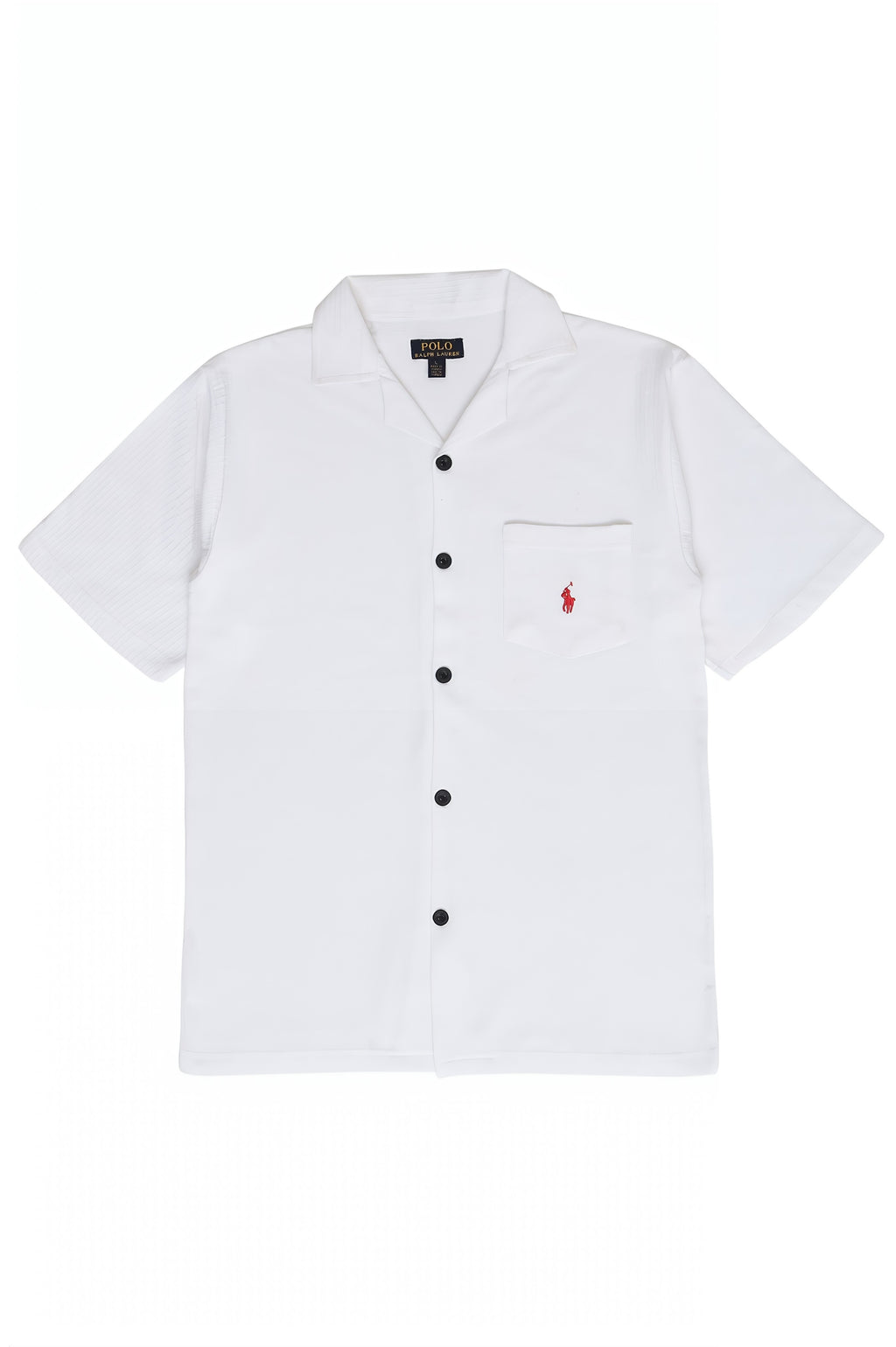 Men’s R-L Cuban Collar Shirt – Textured - White