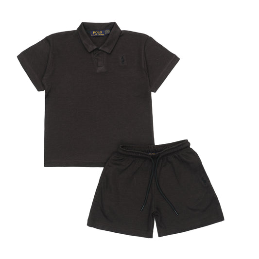 RL - Kids Twinsets Waffle Textured - Mesh Brown