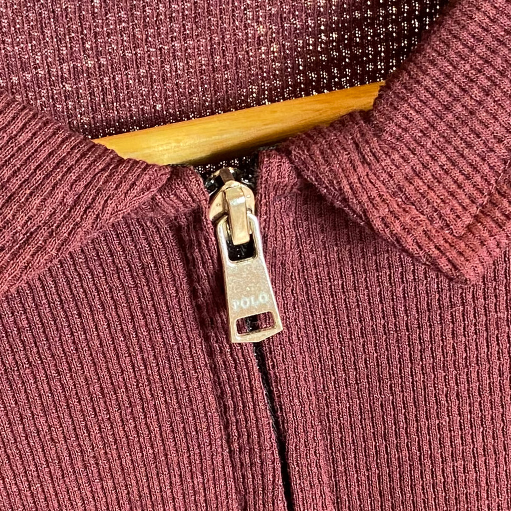 RL - Kids Zipper Waffle Textured - Maroon