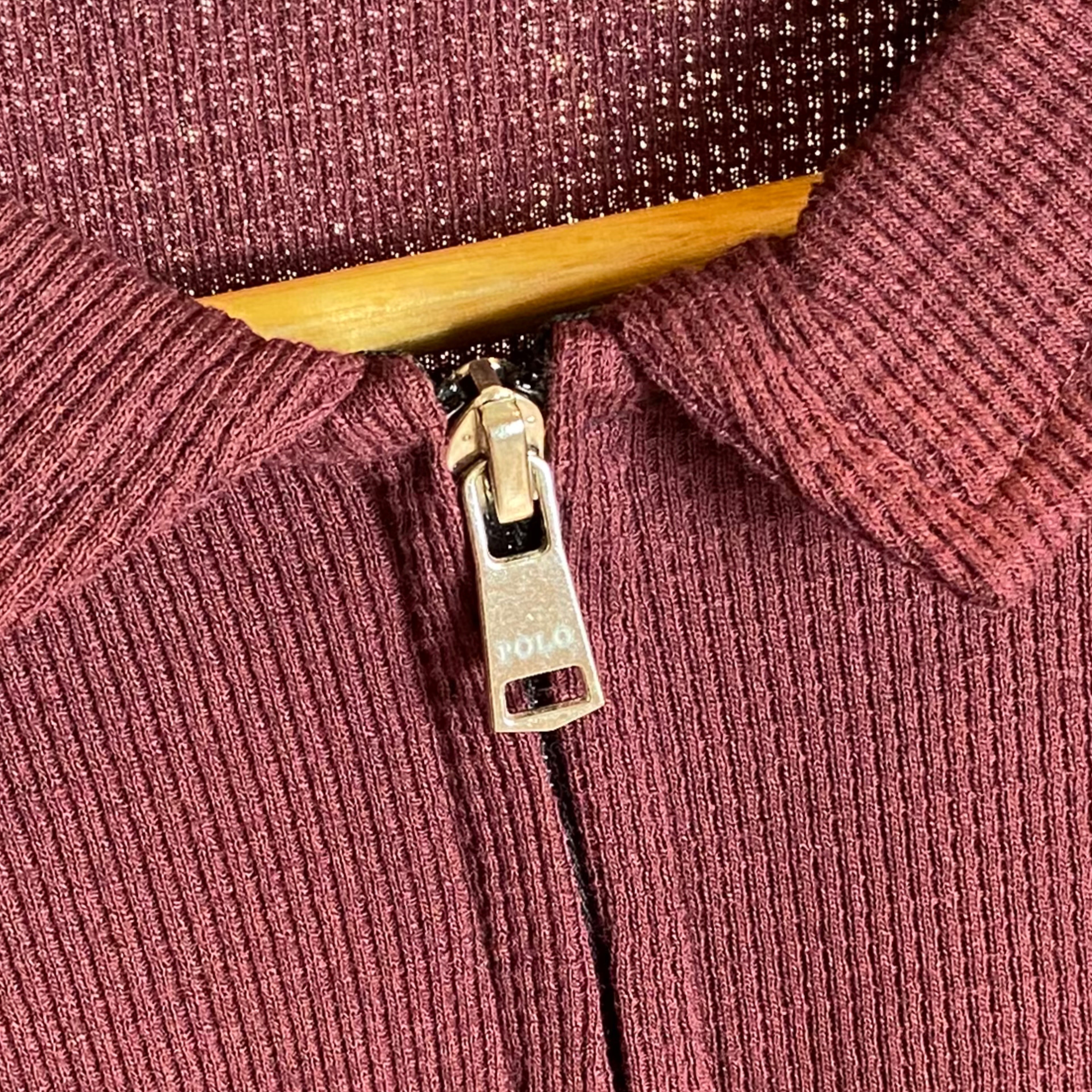 RL - Kids Zipper Waffle Textured - Maroon