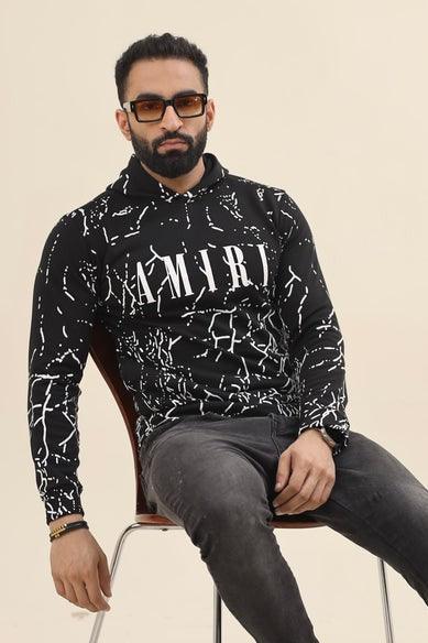Amri Hoodie - Thunder print black
