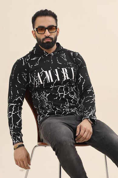 Amri Hoodie - Thunder print black