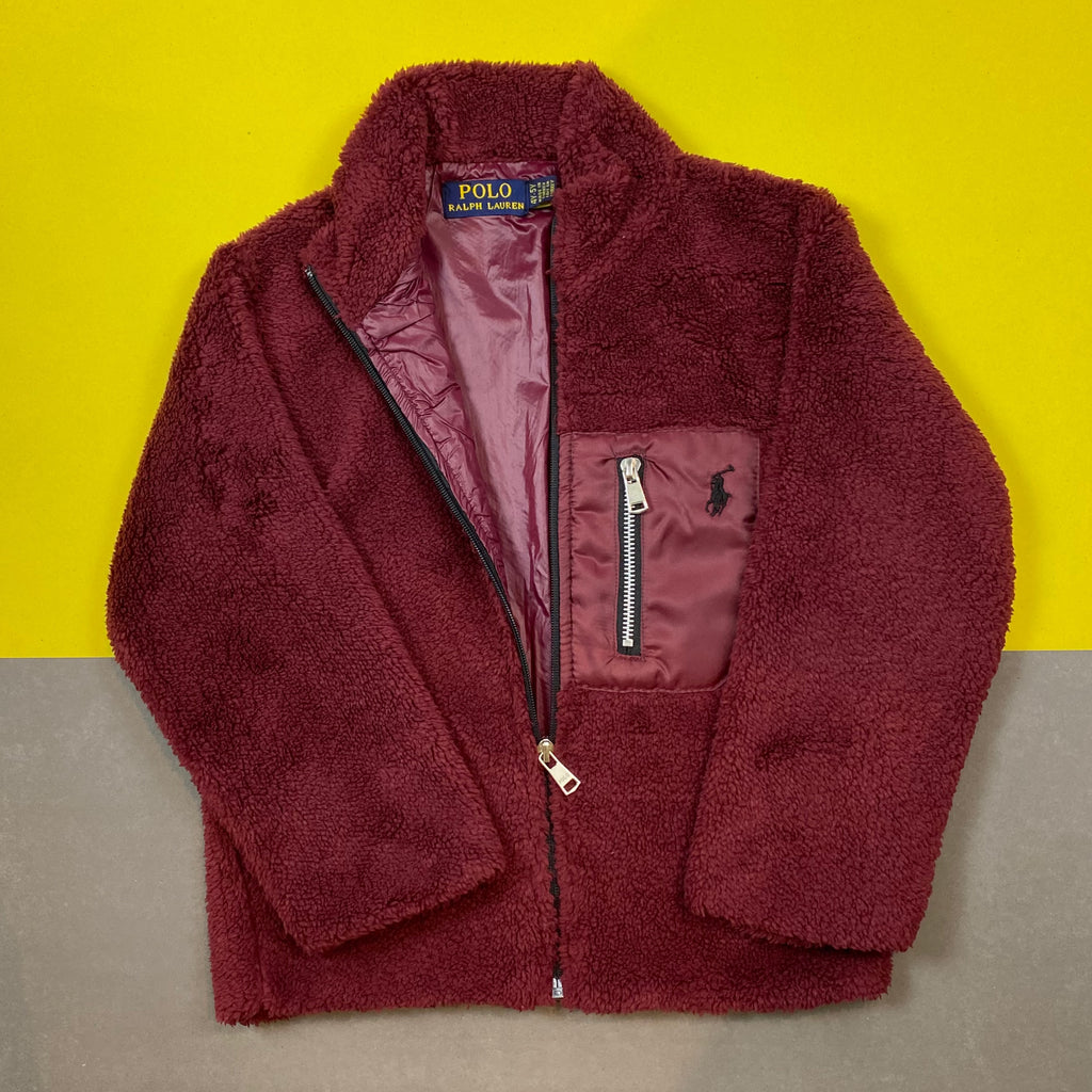 RL - Kids Sherpa Fleece Jacket - Maroon