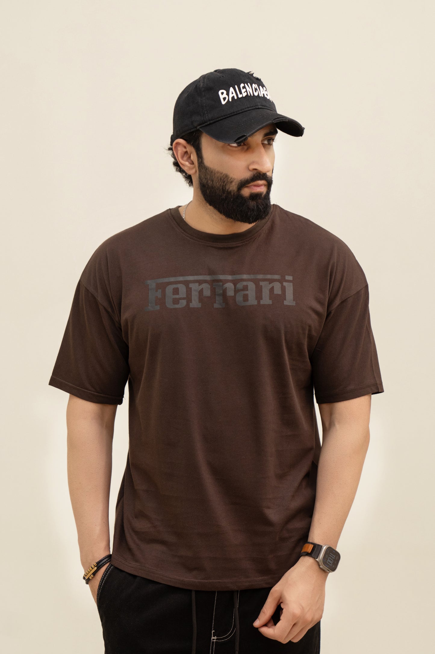 FR Drop Shoulder T-Shirt - Brown