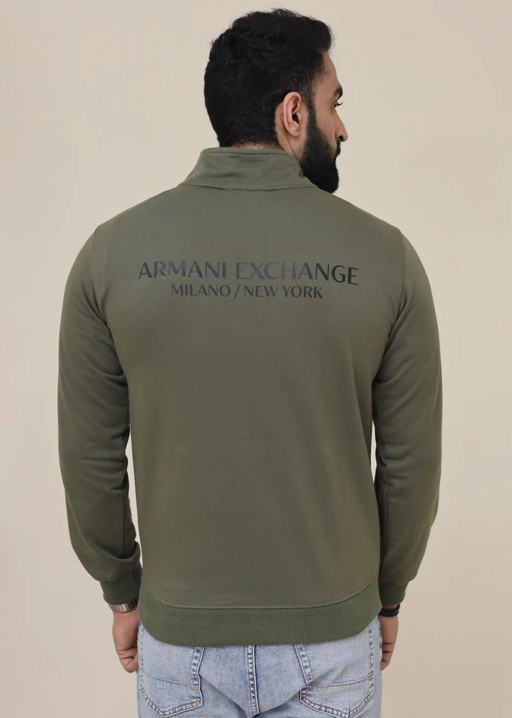 AX Mock Neck half Zipper - Dark olive green