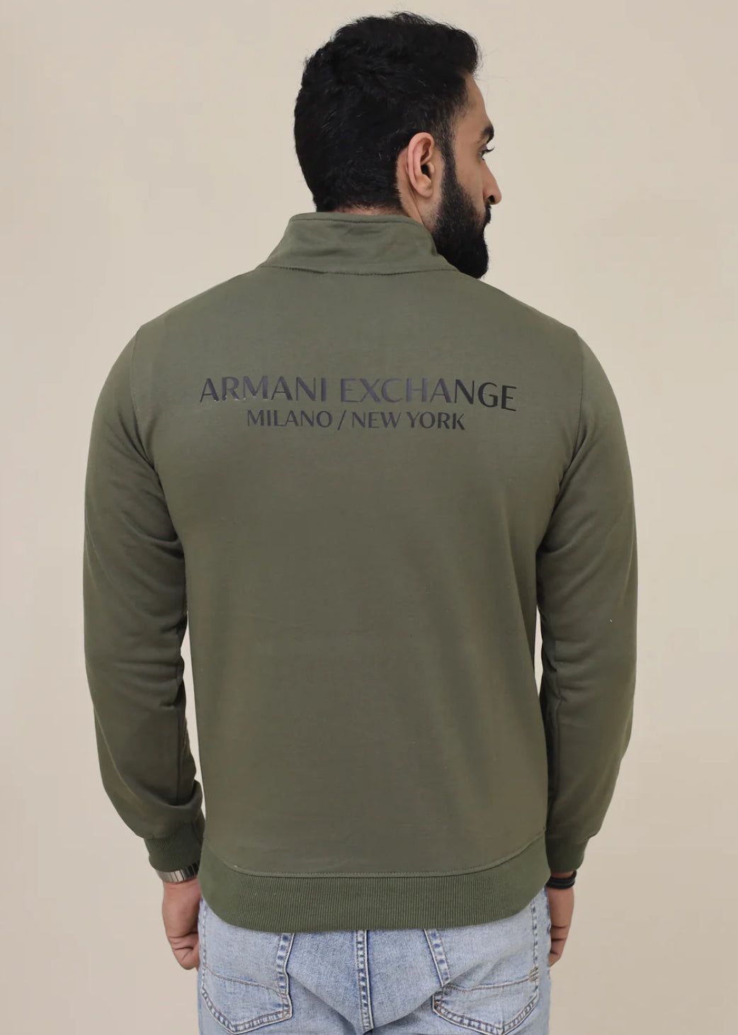 AX Mock Neck half Zipper - Dark olive green