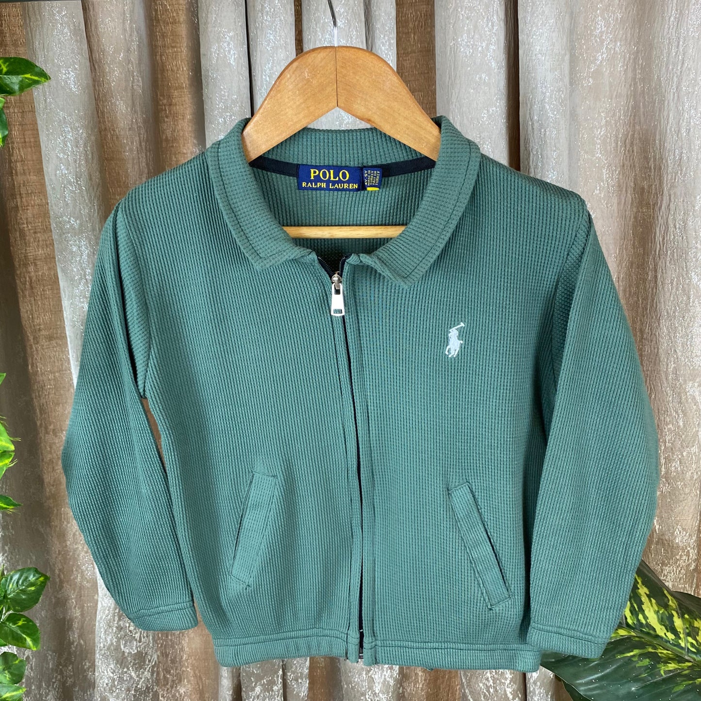 RL - Kids Zipper Waffle Textured - Green