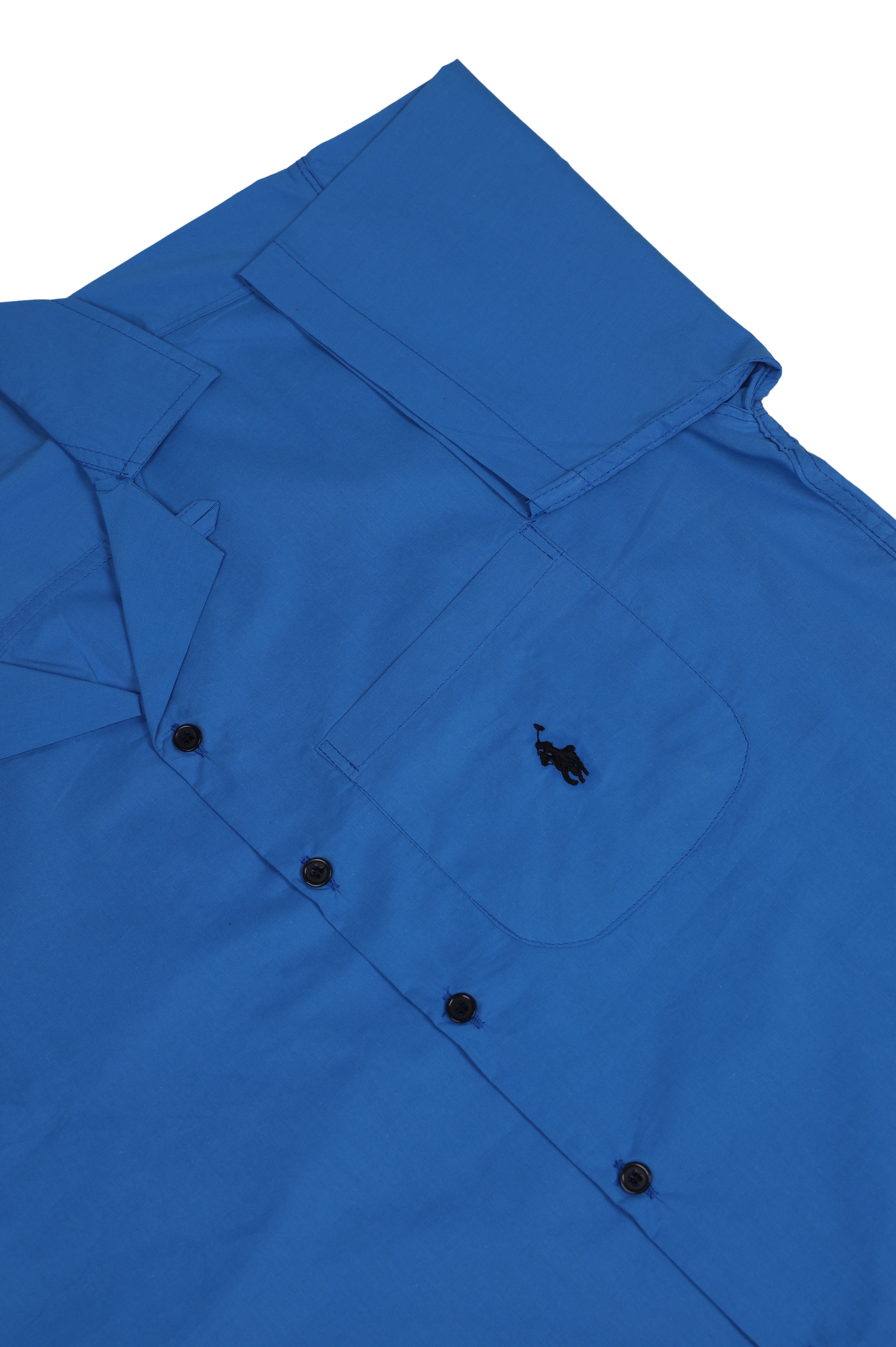 Men's R-L Cuban Collar Shirt – Blue