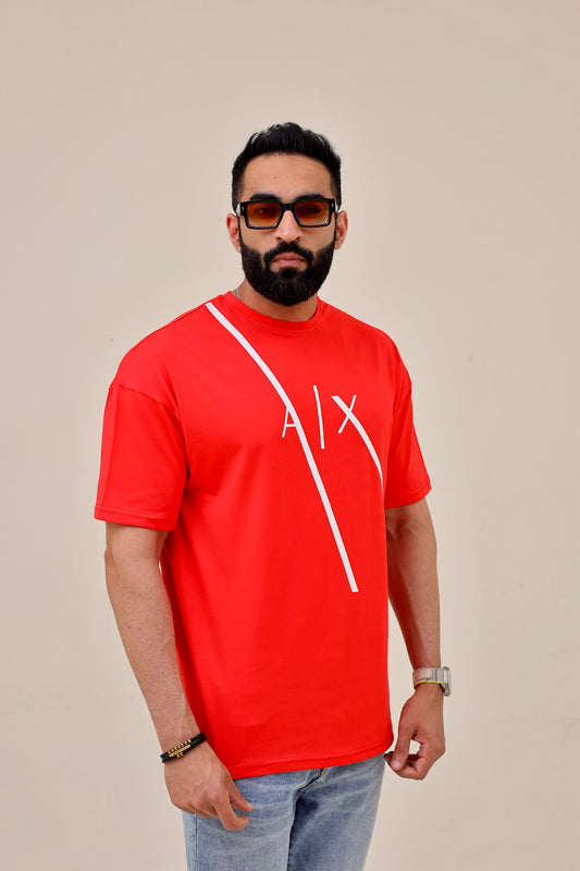 AX Drop Shoulder T-Shirt - Red