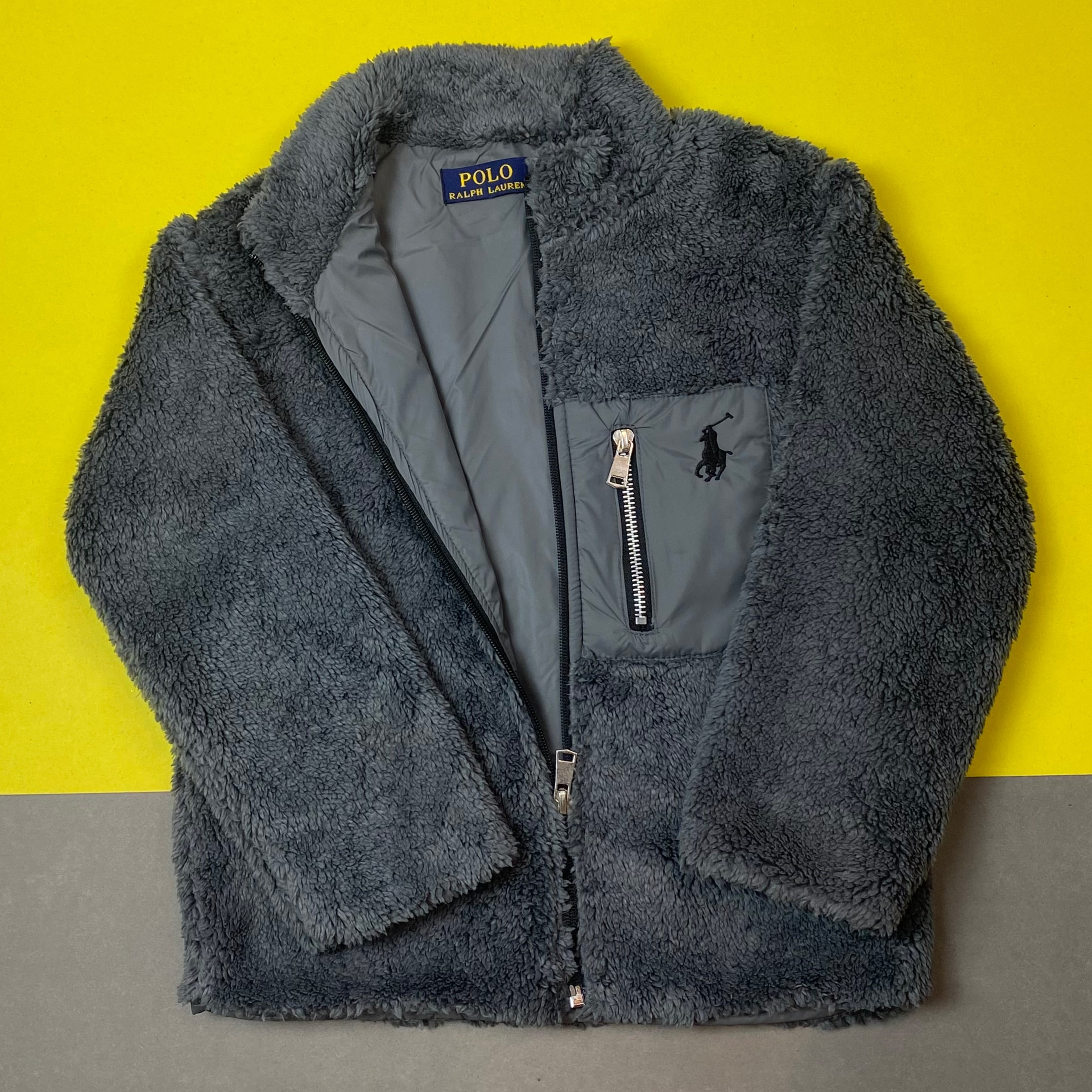 RL - Kids Sherpa Fleece Jacket - Grey