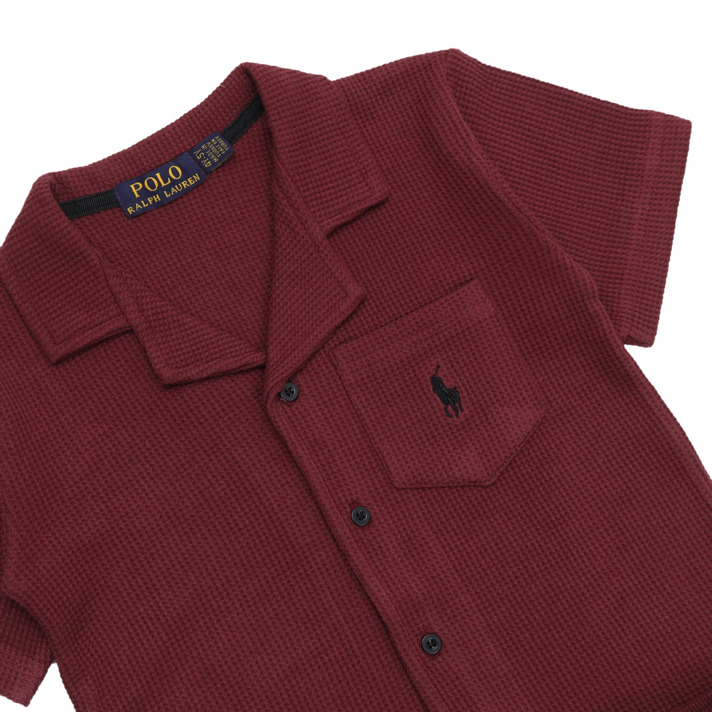 RL - Kids Twinsets Waffle Textured - Maroon