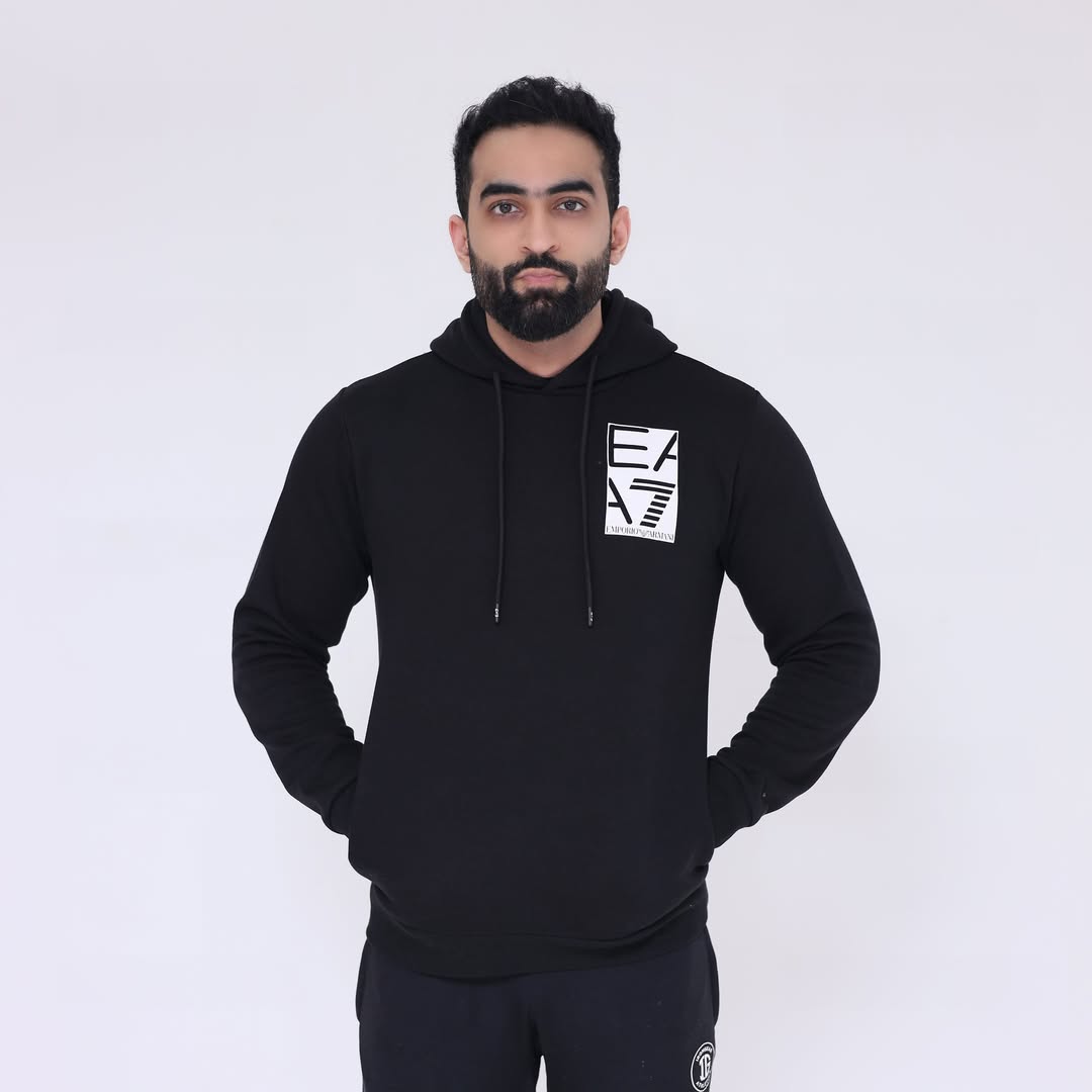 EA Hoodie Back Print - Black