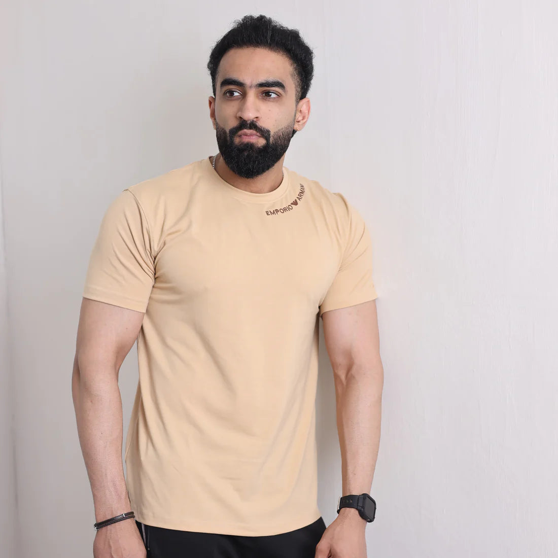 T-Shirts Embroidery - Beige
