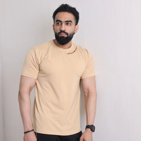 T-Shirts Embroidery - Beige