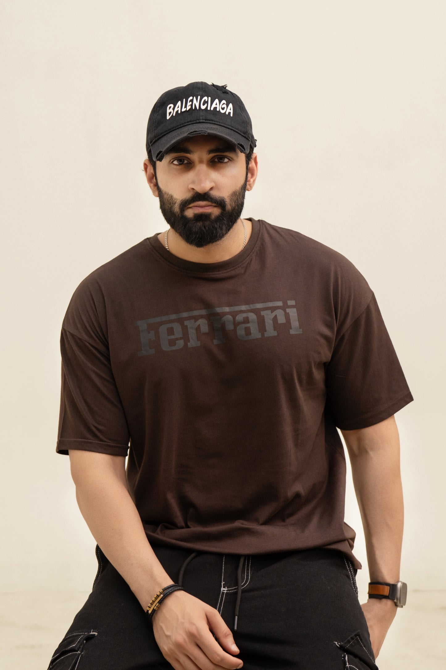 FR Drop Shoulder T-Shirt - Brown