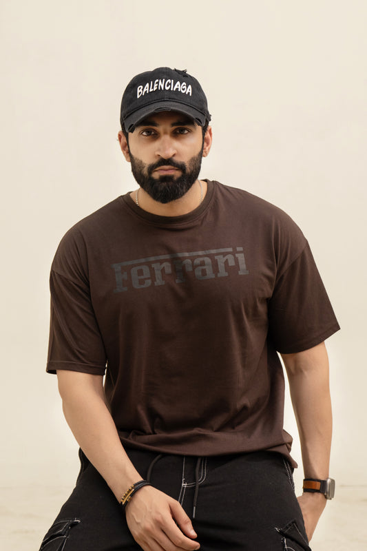 FR Drop Shoulder T-Shirt - Brown