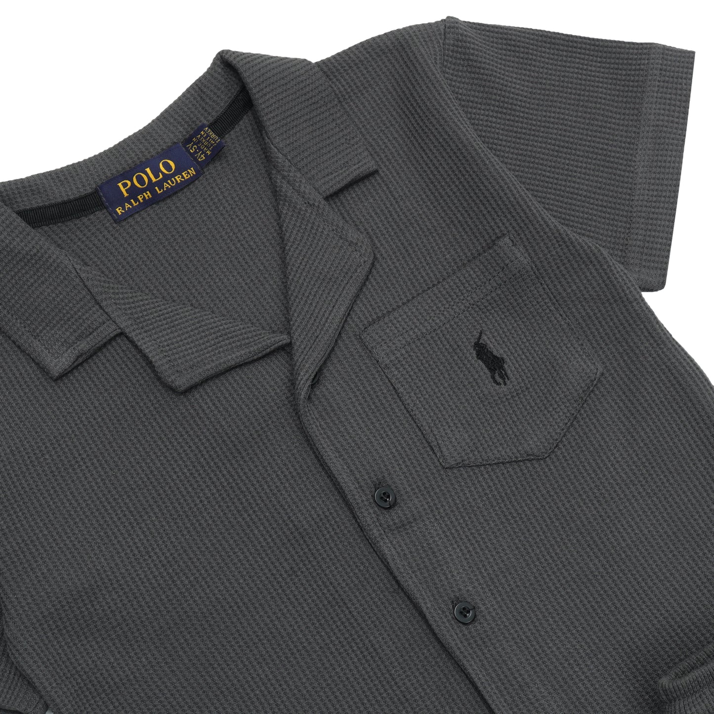 RL - Kids Twinsets Waffle Textured - Charcoal