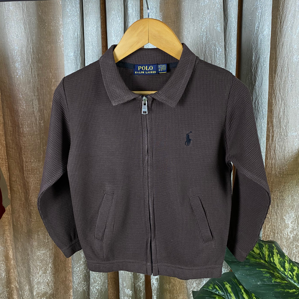 RL - Kids Zipper Waffle Textured - Brown