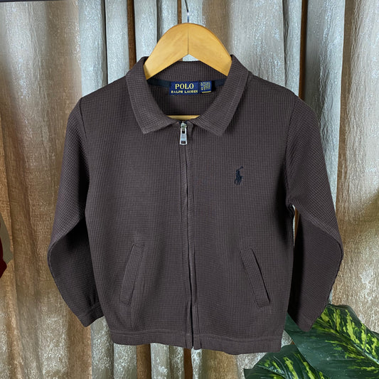 RL - Kids Zipper Waffle Textured - Brown