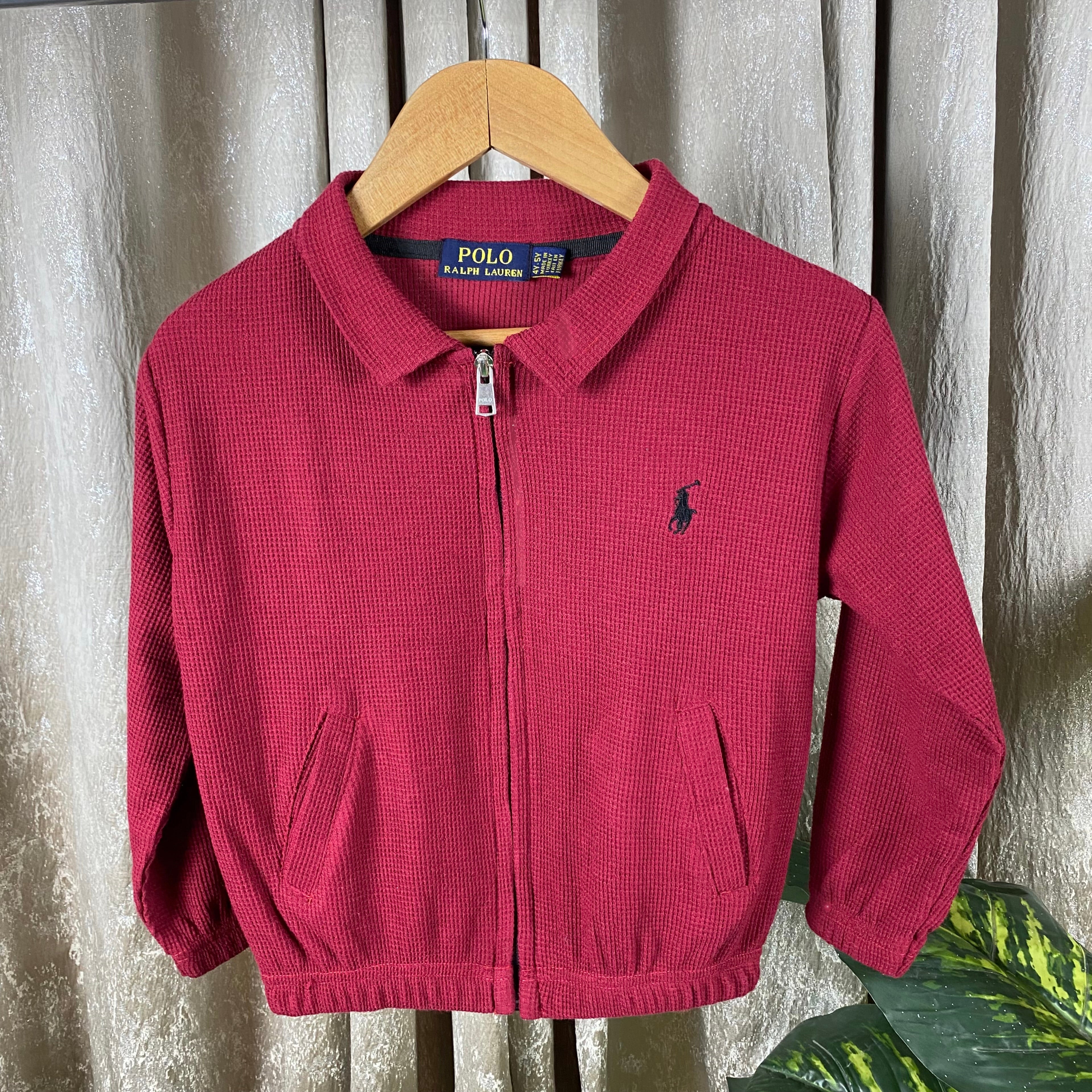 RL - Kids Zipper Waffle Textured - Red