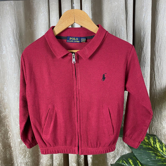 RL - Kids Zipper Waffle Textured - Red