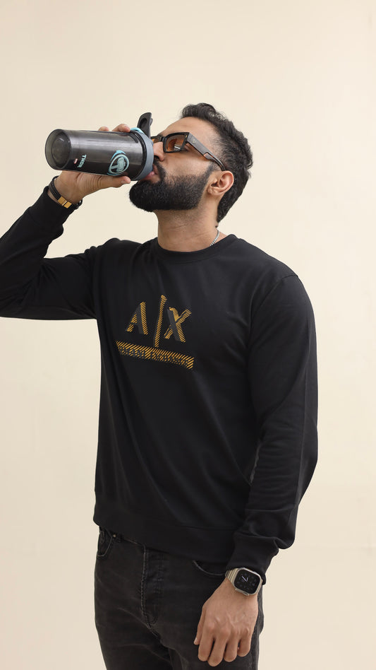 AX Sweatshirt - Golden Print Black