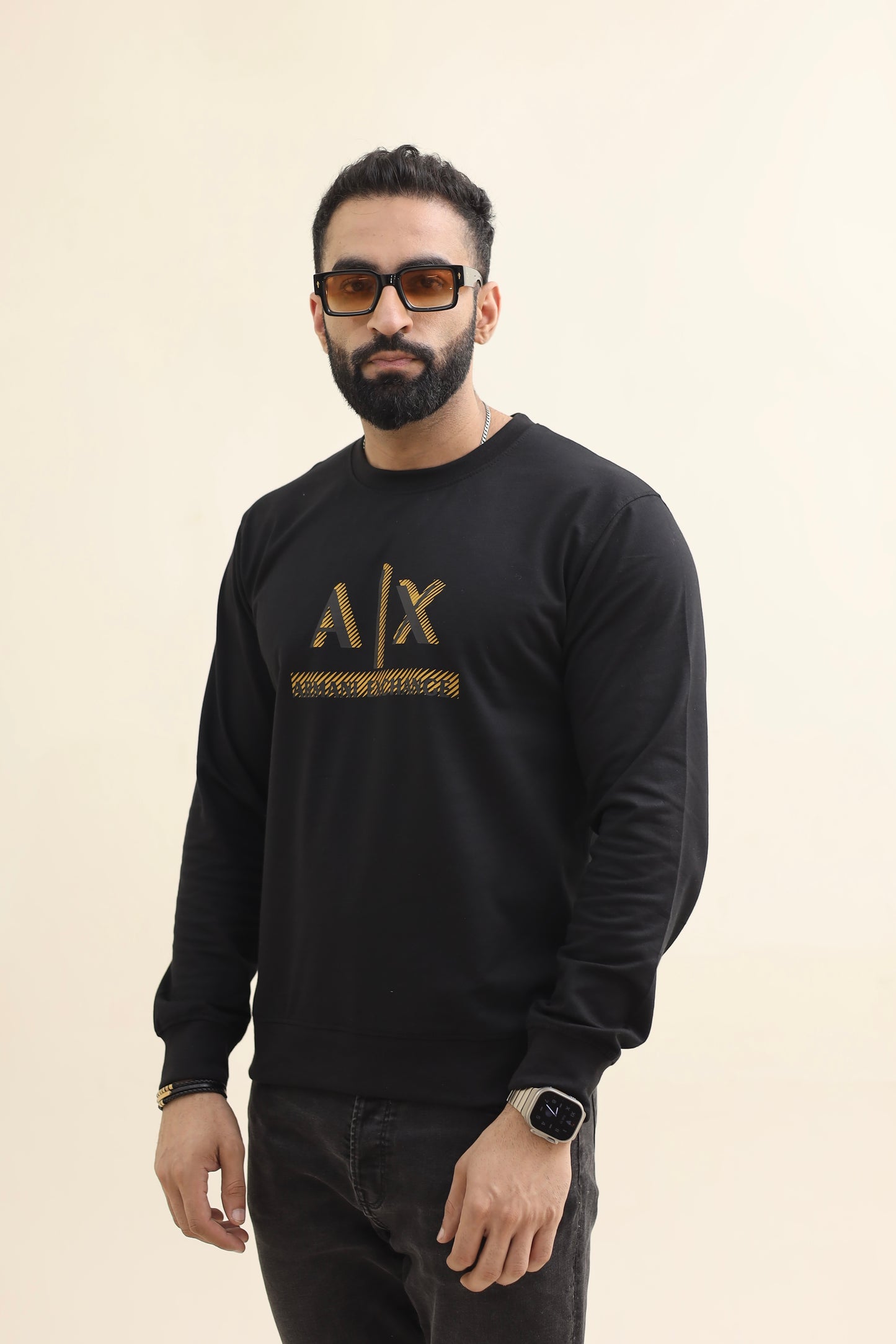 AX Sweatshirt - Golden Print Black