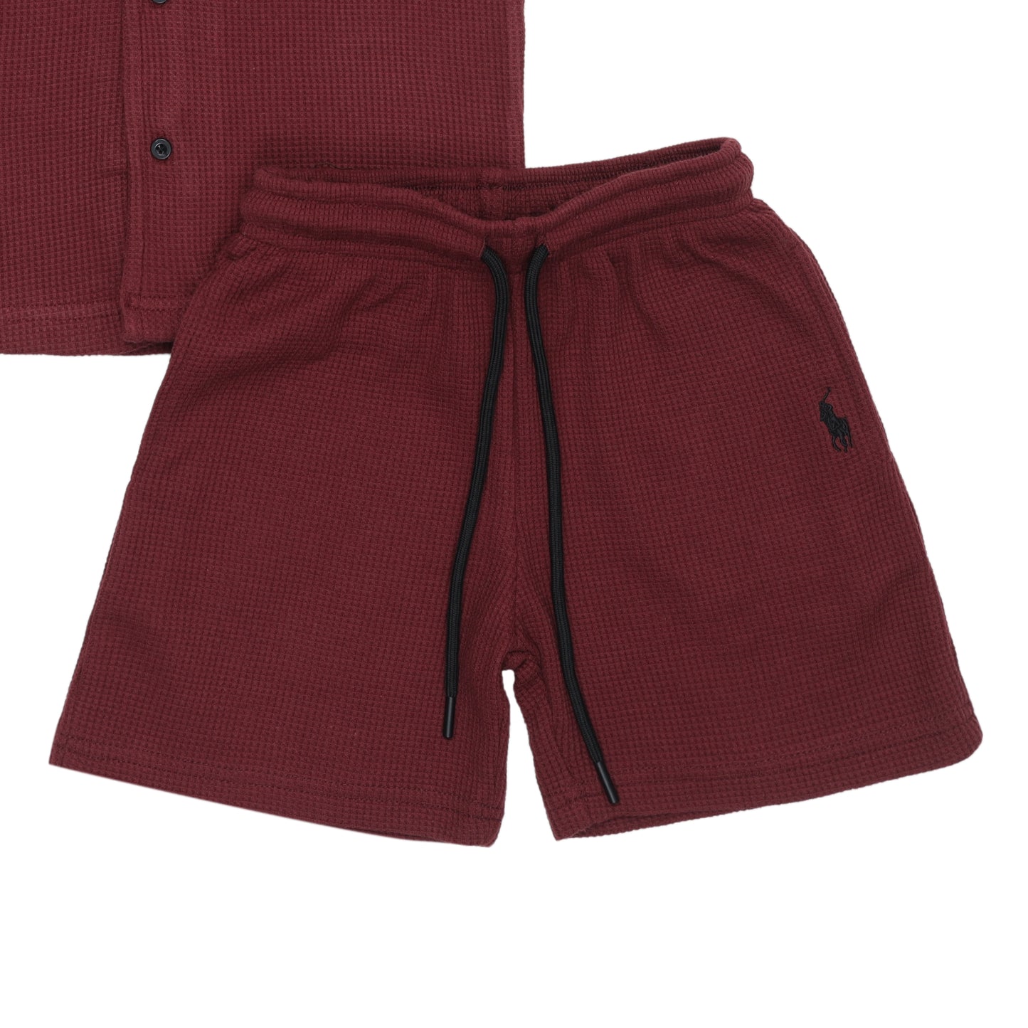 RL - Kids Twinsets Waffle Textured - Maroon