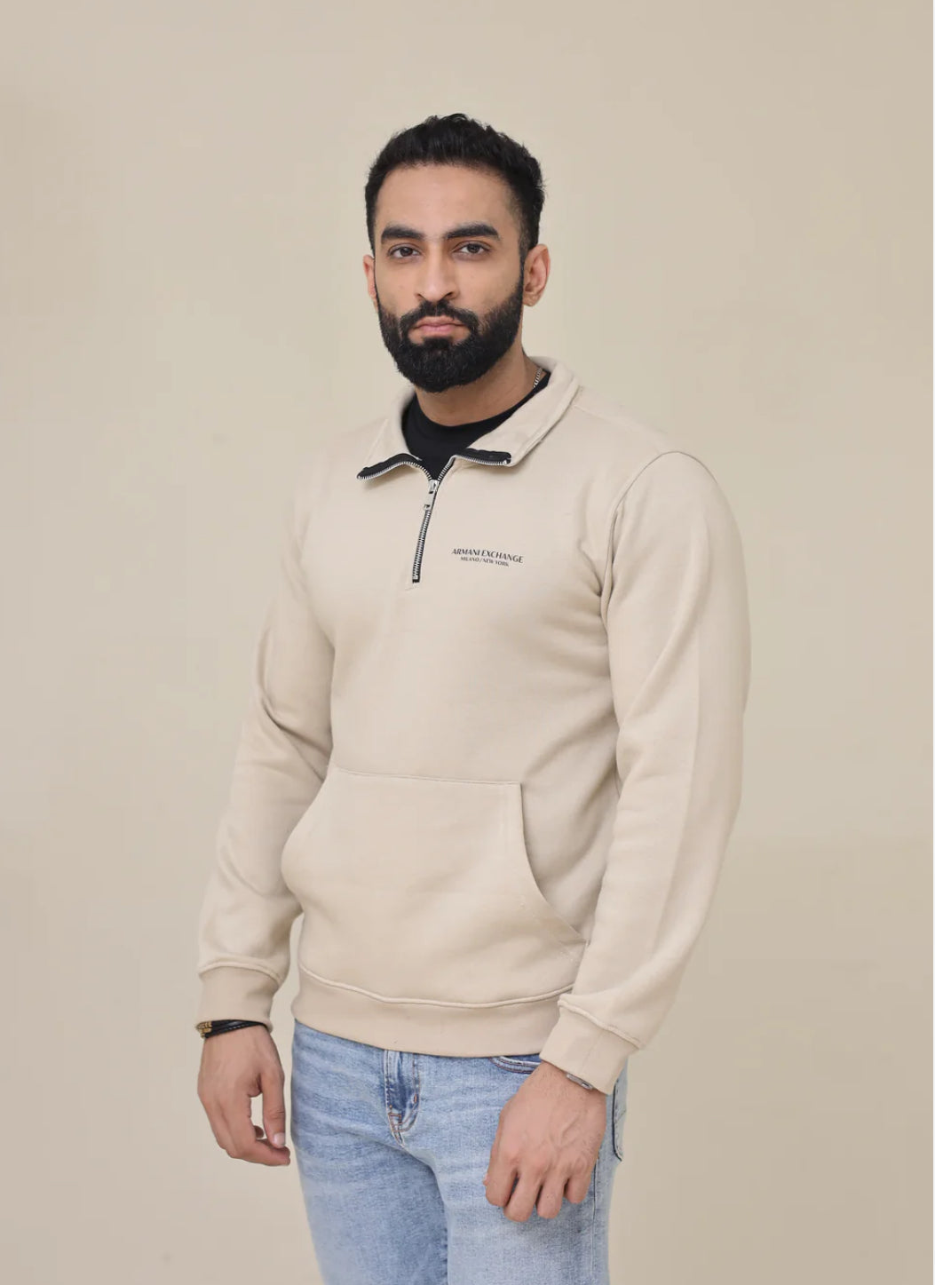 AX Mock neck zipper - Beige