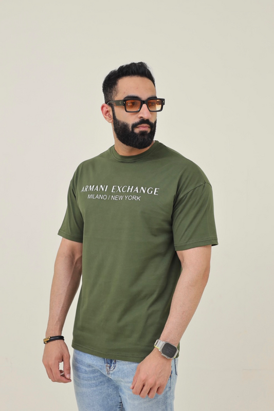 AX Drop Shoulder T-Shirt - Dark Green