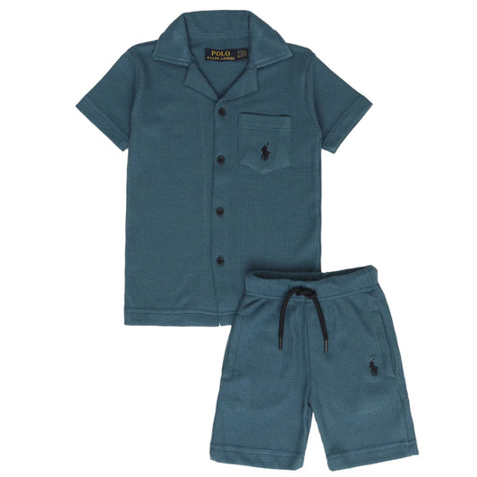 RL - Kids Twinsets Waffle Textured - Zink