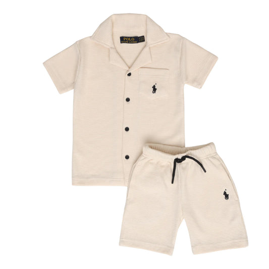 RL - Kids Twinsets Waffle Textured - Beige