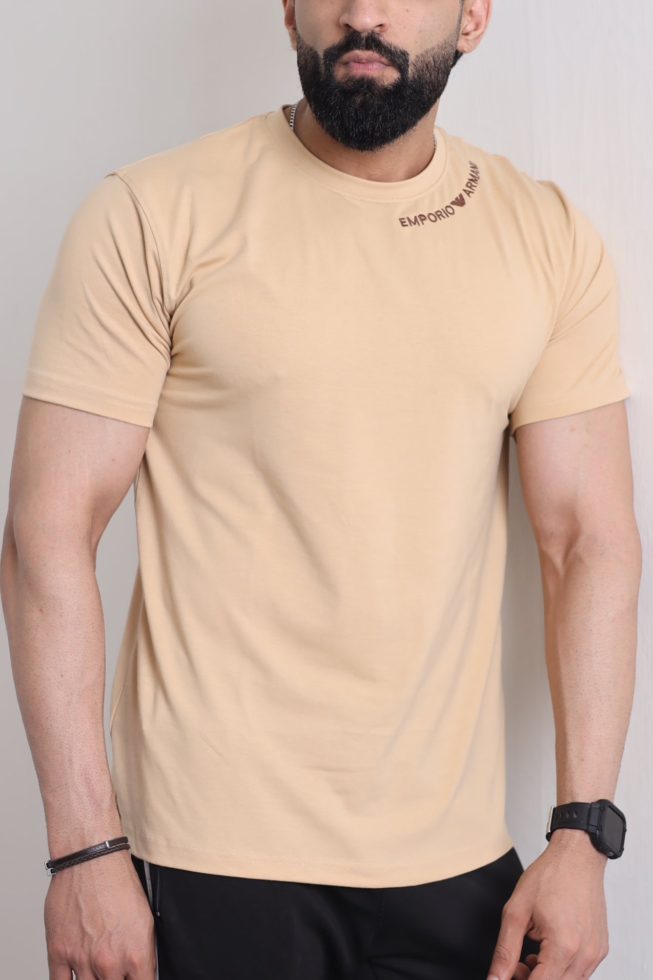 T-Shirts Embroidery - Beige