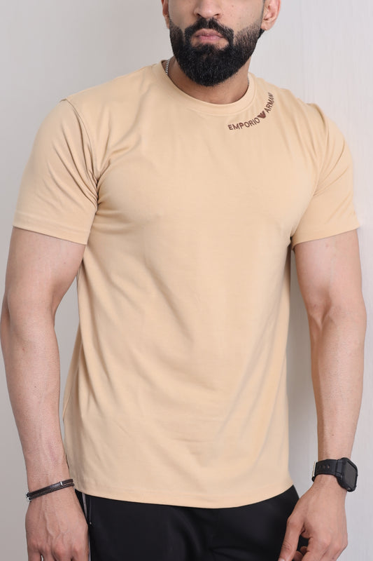 T-Shirts Embroidery - Beige