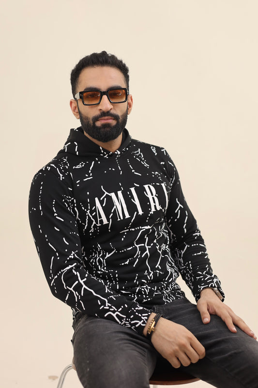 Amri Hoodie - Thunder print black