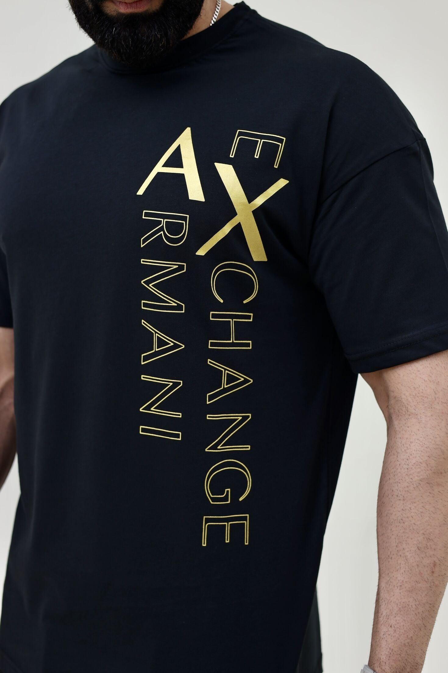 AX Drop Shoulder T-Shirt - Gold Print