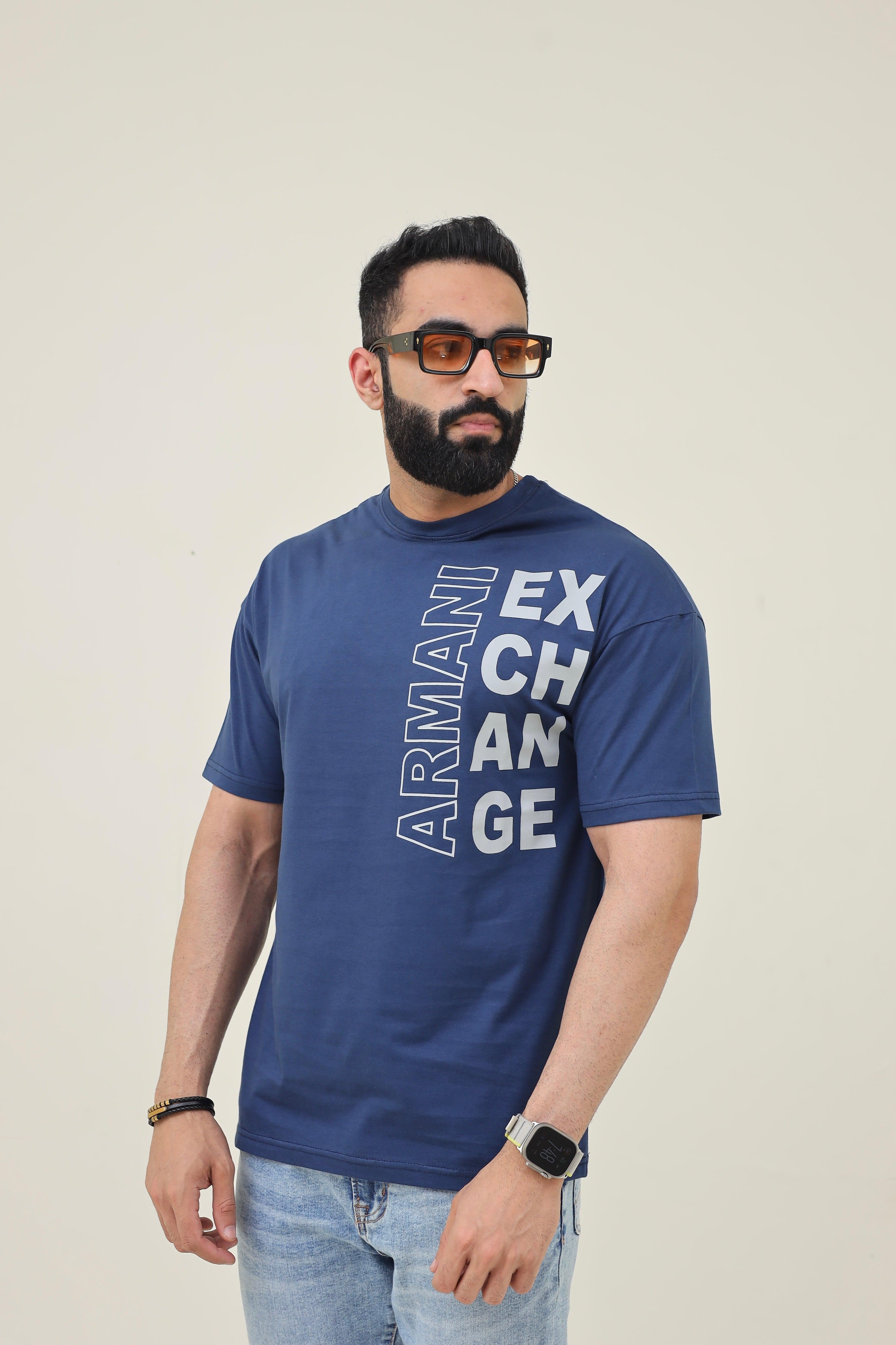 AX Drop Shoulder T-Shirt - Navy