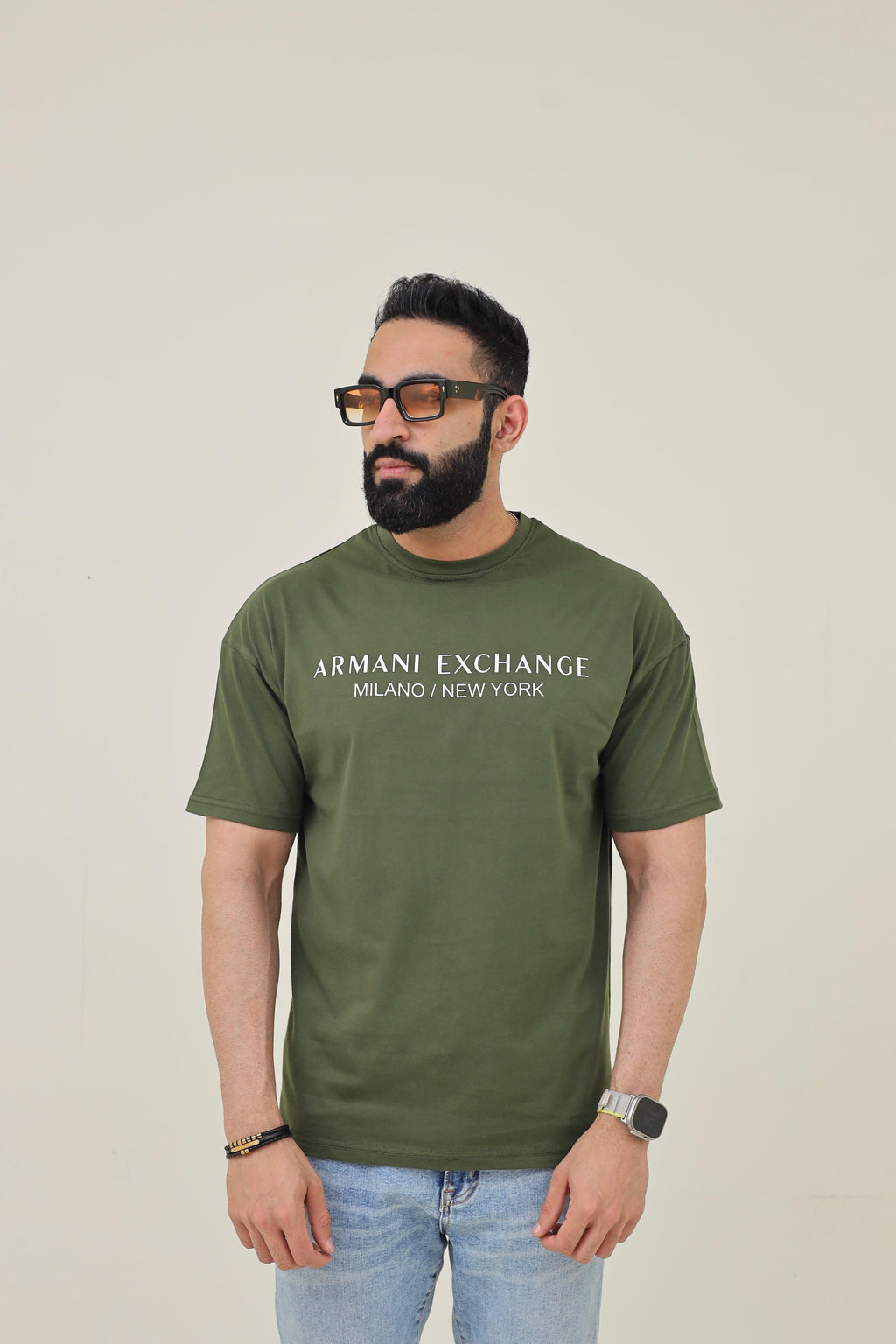 AX Drop Shoulder T-Shirt - Dark Green