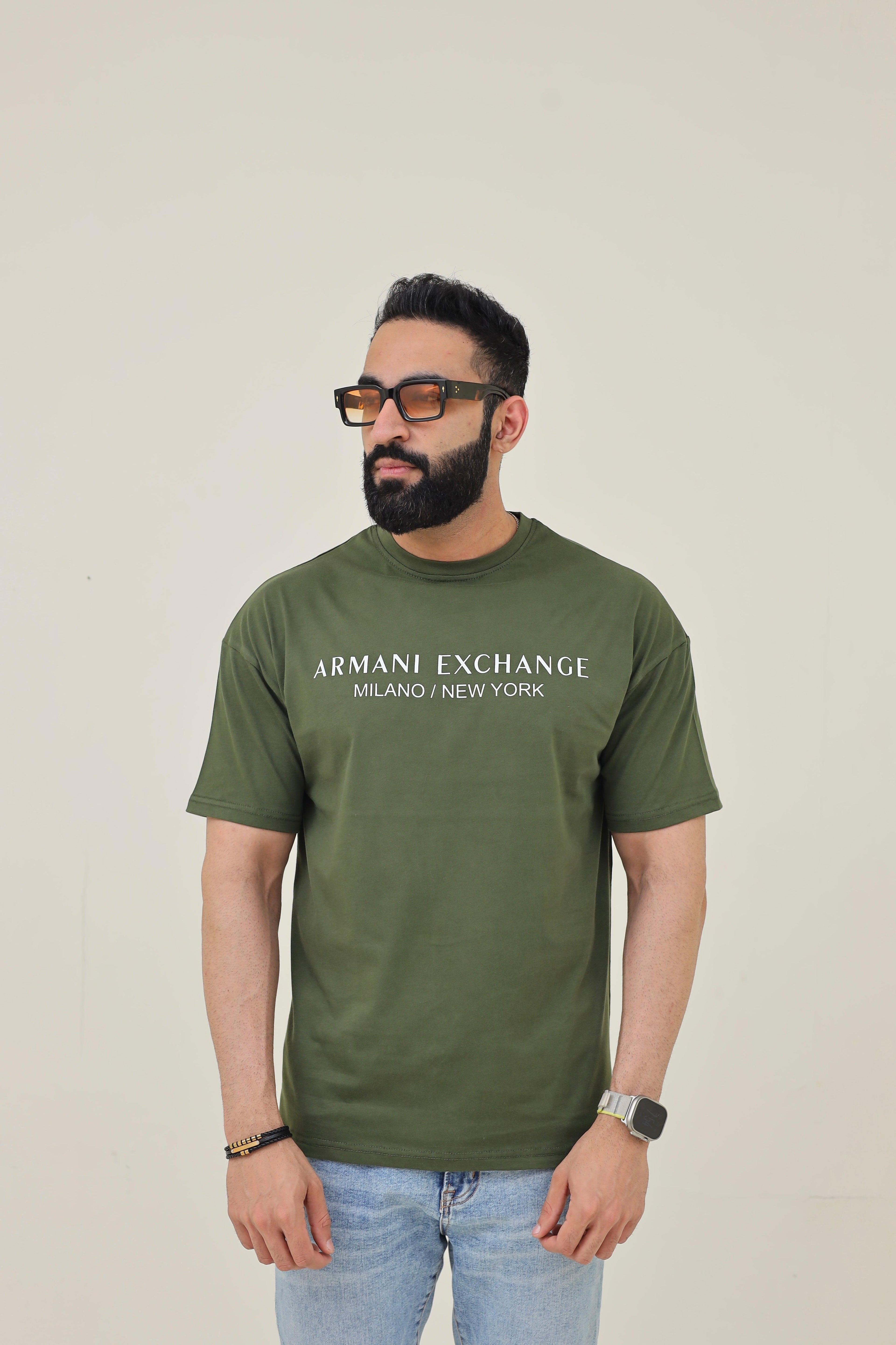 AX Drop Shoulder T-Shirt - Dark Green