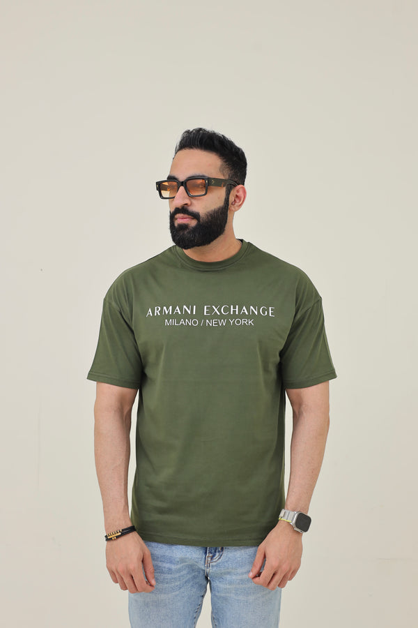 AX Drop Shoulder T-Shirt - Dark Green