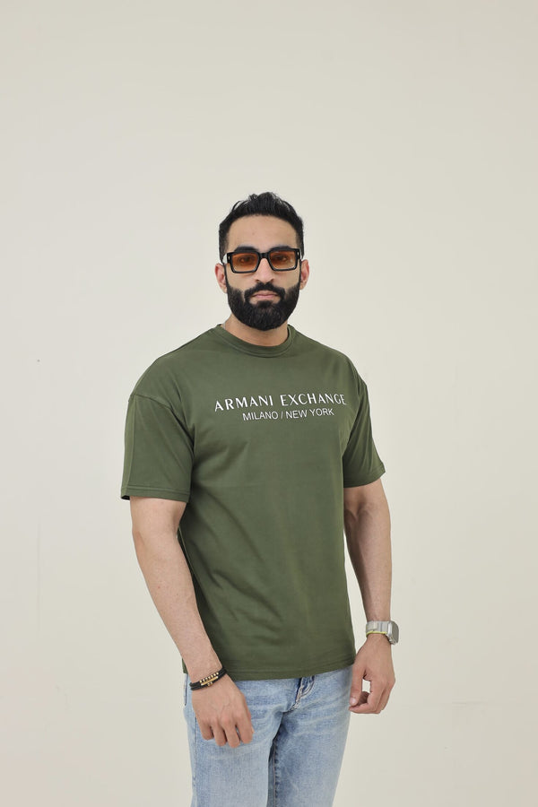 AX Drop Shoulder T-Shirt - Dark Green
