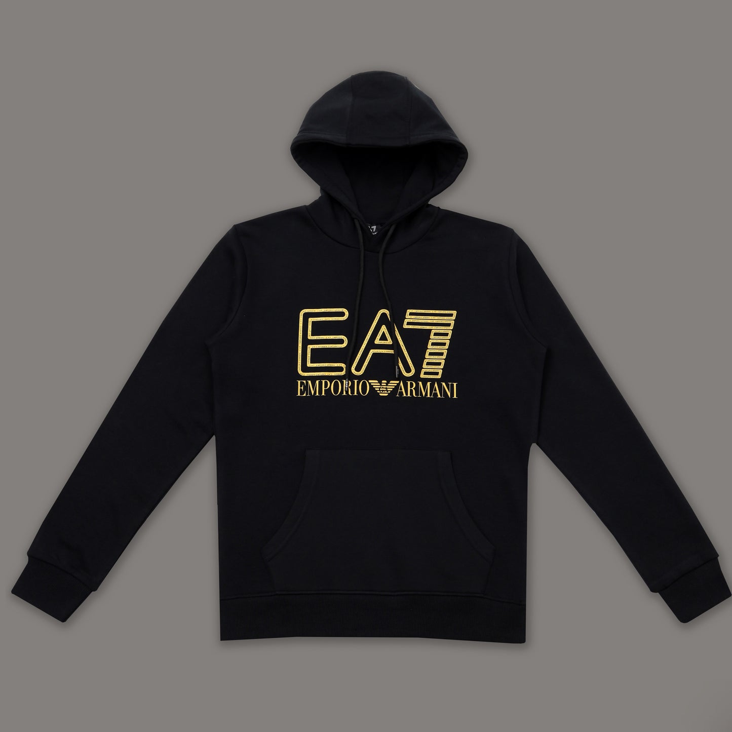 Hoodie Gold Print - Black