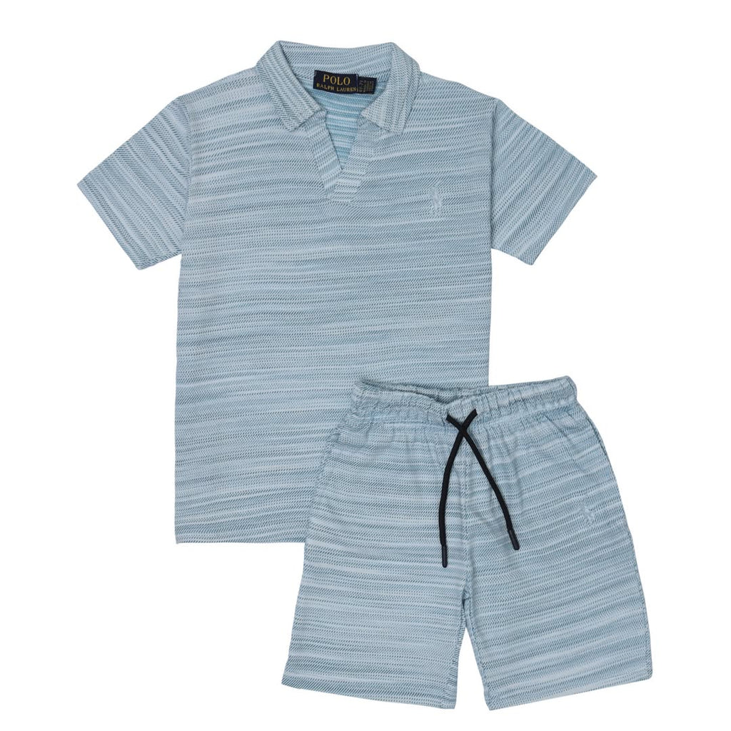 RL - Kids Twinset Yarn Dyed - Blue&White