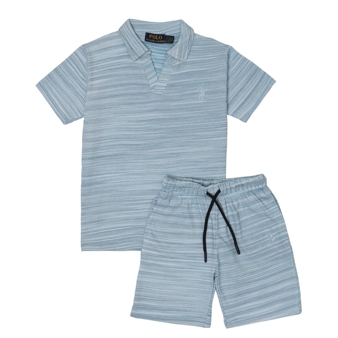 RL - Kids Twinset Yarn Dyed - Blue&White