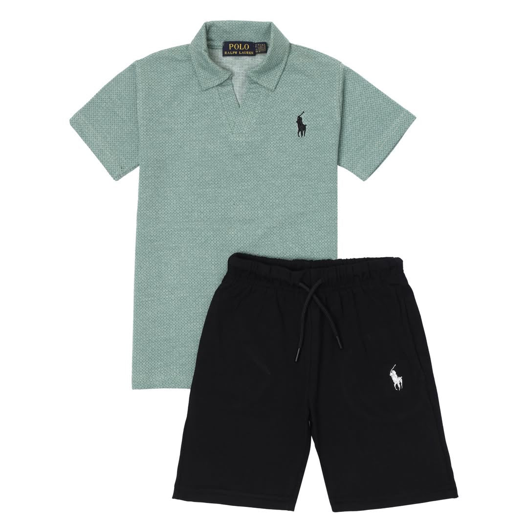 RL Kids Twinset Yarn Dyed - Green&Black