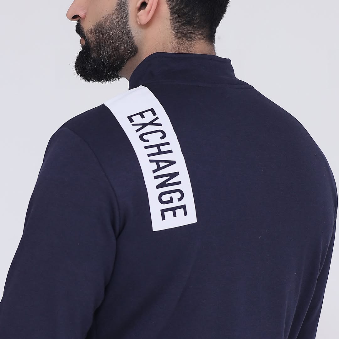 Zipper Mock Neck - Navy